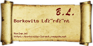 Borkovits Lóránt névjegykártya