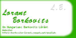 lorant borkovits business card