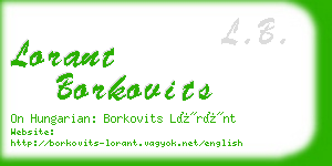 lorant borkovits business card